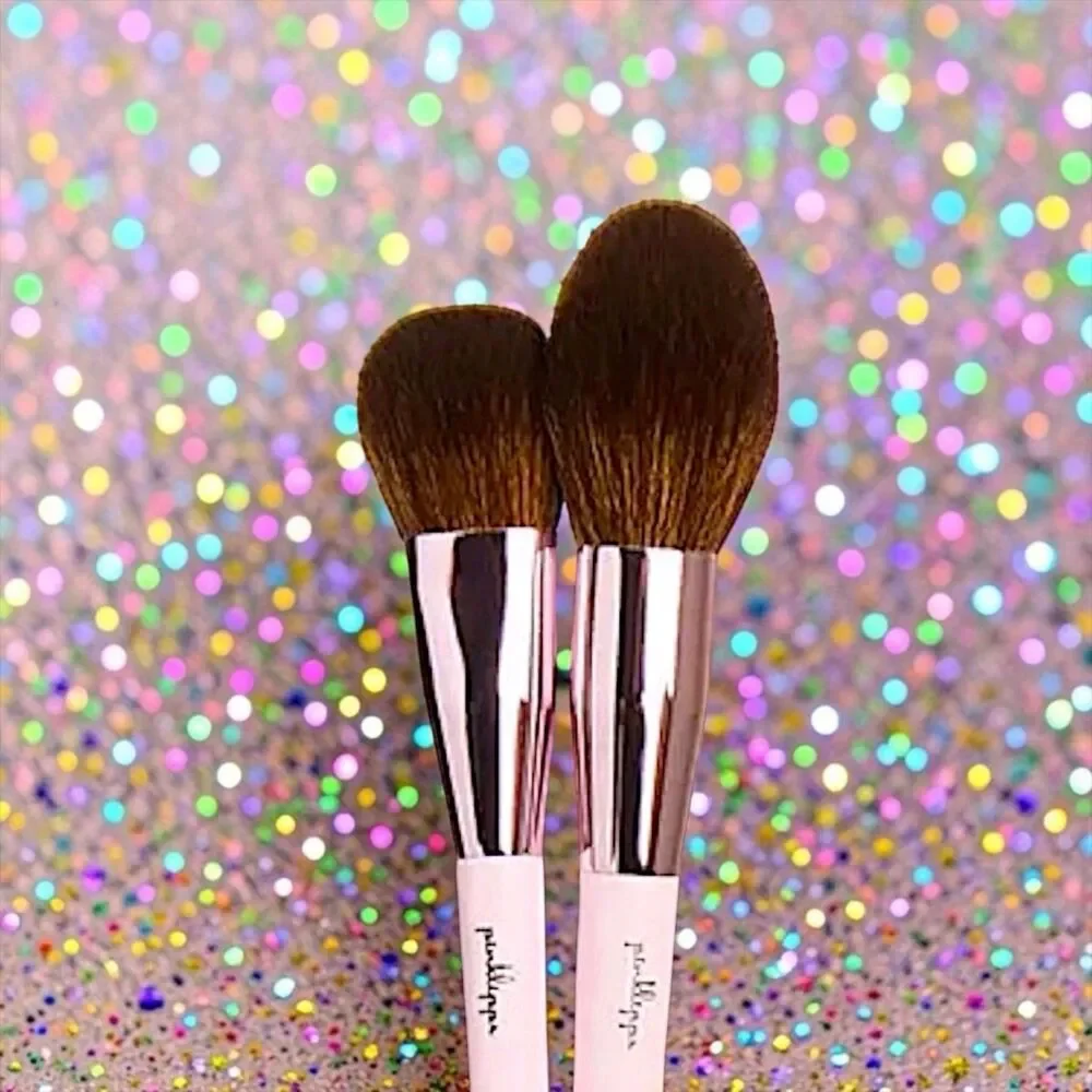 PinkLipps Cosmetics Makeup Brush Set Liquid Brush & Tapered Brush Set NWOB
